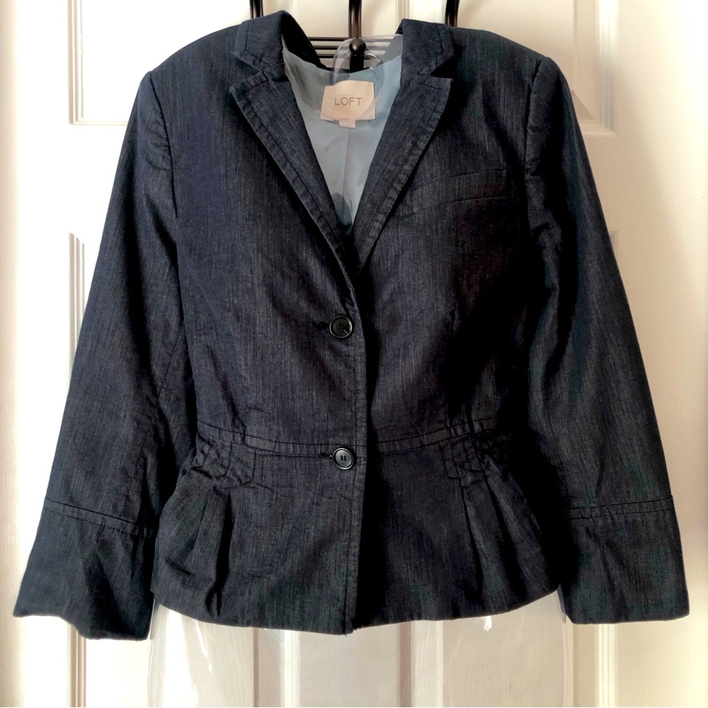 Loft Chambray Peplum Blazer